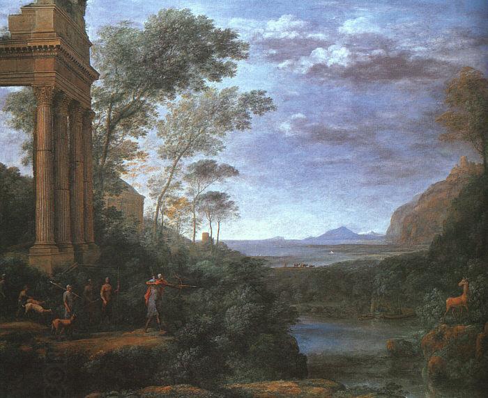 Claude Lorrain Landscape with Ascanius Shooting the Stag of Silvia